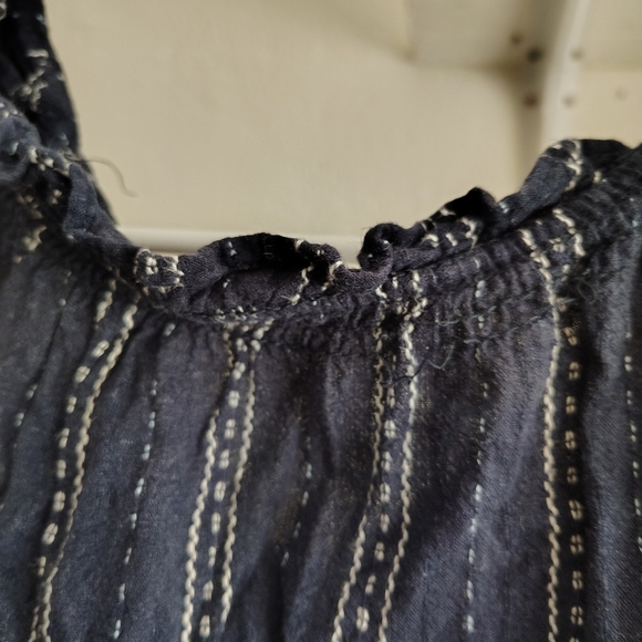 Navy Blue Striped Women's Top - Picture 6 of 9